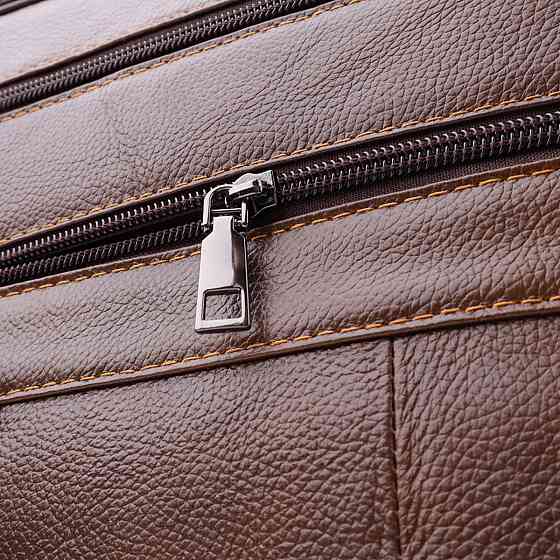 Сумка для чоловіків з ручкою для перенесення в руці з натуральної шкіри Коричневий (Vintage) Київ