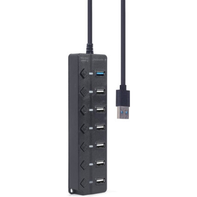Концентратор Gembird 7 ports (1xUSB3.1+6xUSB2.0) switch black (UHB-U3P1U2P6P-01) Винница - изображение 4