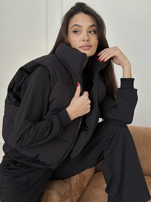 Жилетка черная женская укороченная Черный 42/44 Харьков - изображение 9