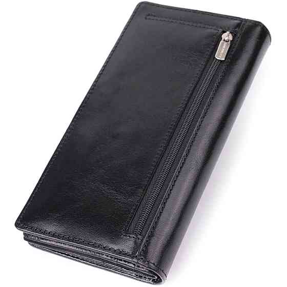 Красивый женский кошелек из глянцевой натуральной кожи Tony Perotti 20892_1 (1902 nero) Черный Киев