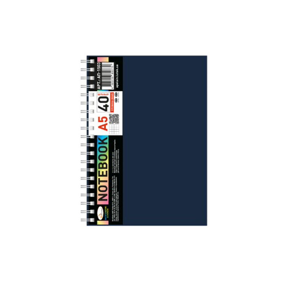 Блокнот А5 АП-1503(Black) 40 аркушів, пружина збоку Вінниця - фото 1