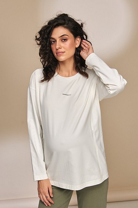 Лонгслив - кофта для беременных и кормящих мам Erica M Юла Мама Молочный NR-33.022 Кривой Рог - изображение 3