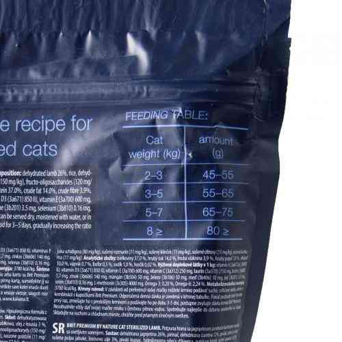 Корм сухий Brit Premium by Nature Cat Sterilized Lamb для стерилізованих котів з ягням 800 г Київ
