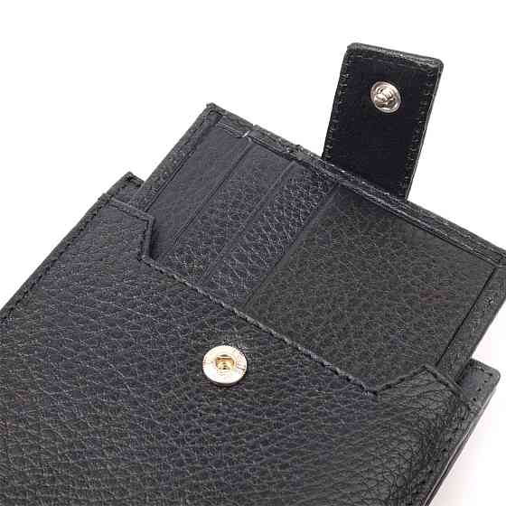 Классический мужской кошелек из натуральной кожи KARYA 21066 Черный Киев