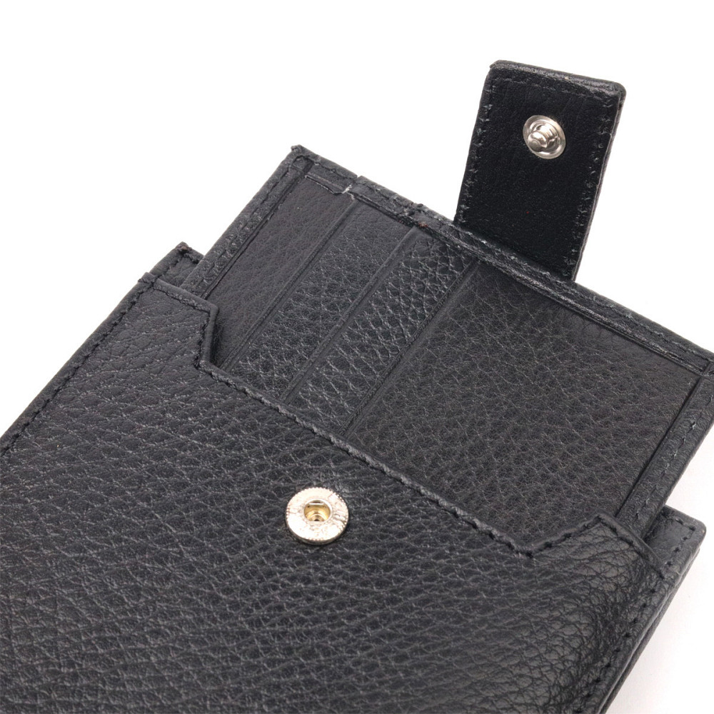 Класичний чоловічий гаманець із натуральної шкіри KARYA 21066 Чорний Київ - фото 5