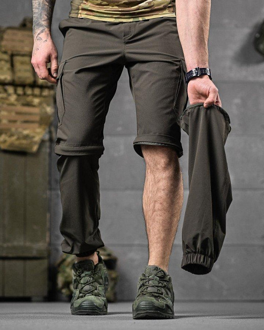 Стрейчеві літні такатичні штани-шорти PARADOX олива ДЛ6298 Одеса - фото 1