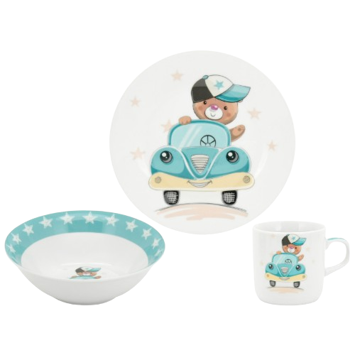 Набір дитячого посуду Little Driver 3 пр.:(тарілка/миска/чашка) Bager Житомир - изображение 1