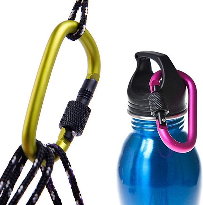 Карабин алюмінієвий кольоровий для туризму 8 см Київ - фото 6