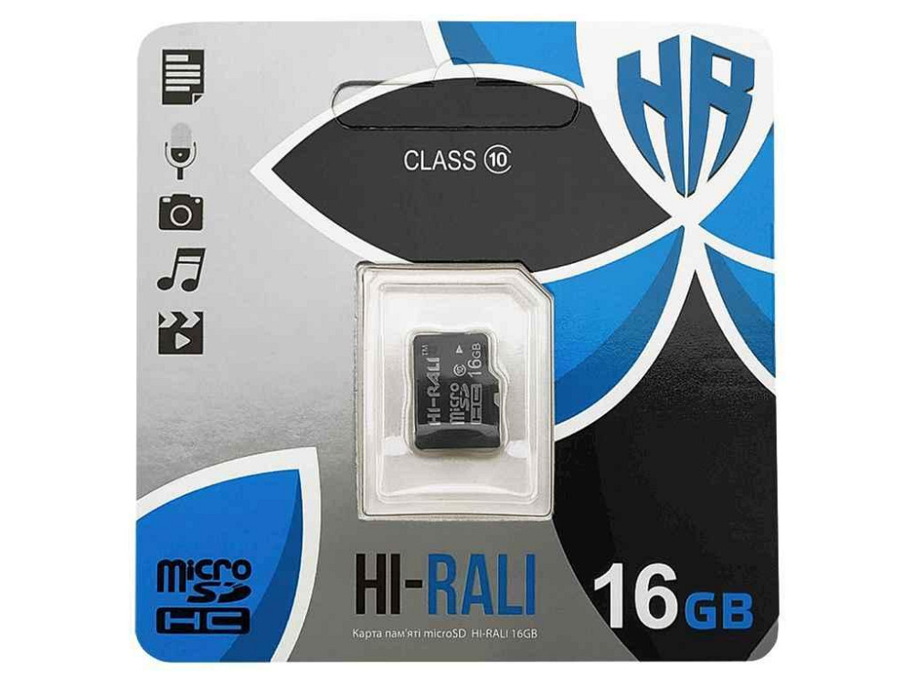 Карта памяті 16Gb Micro SD (10) (-adapter) UHS-I ТМ Hi-Rali Solmir Київ - фото 1