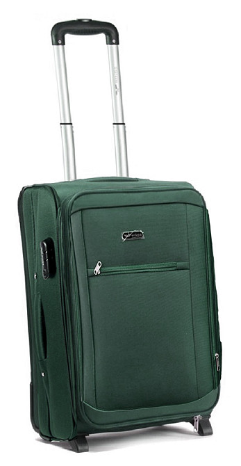 Чемодан тканевый WINGS 1701 малый 55 см 2 колеса зеленый Киев - изображение 1