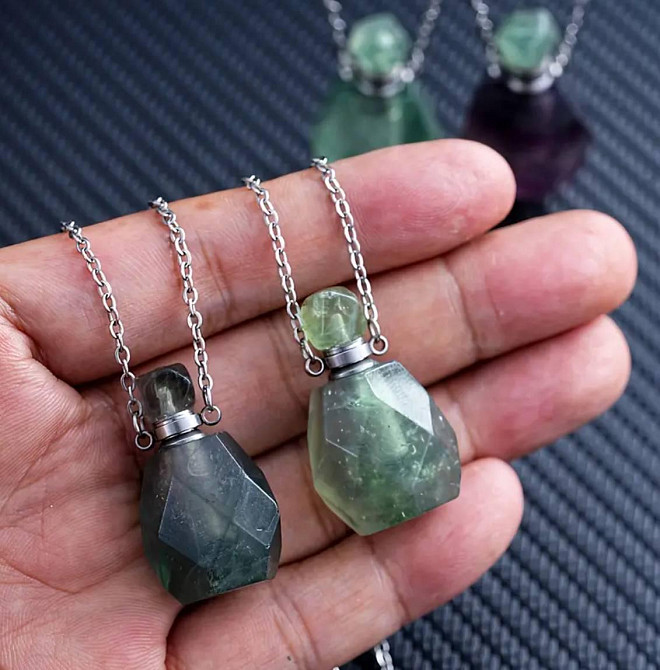 Підвіска з натурального флюориту у формі флакона на ланцюжку Київ - фото 3