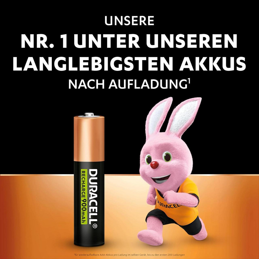 Аккумулятор Duracell Recharge Ultra AAA 900 mAh черно‑серебристый NiMH предзаряженный 4 шт до 100 циклов Киев - изображение 3