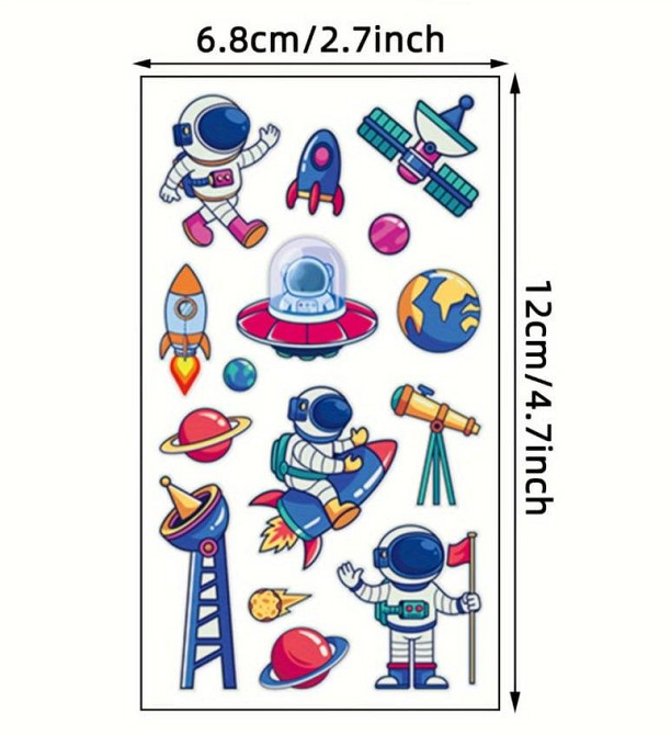 Набір наклейок Космос, що світяться в темряві, 5 листів Київ - фото 3