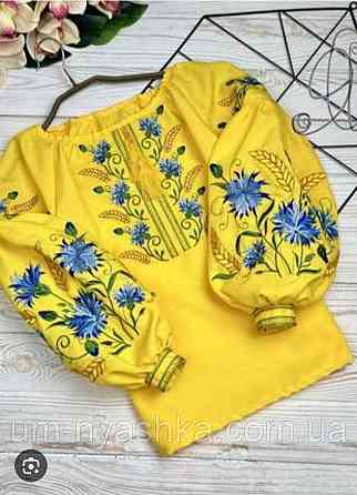 Дитяча вишиванка з волошками та колосками Кривий Ріг