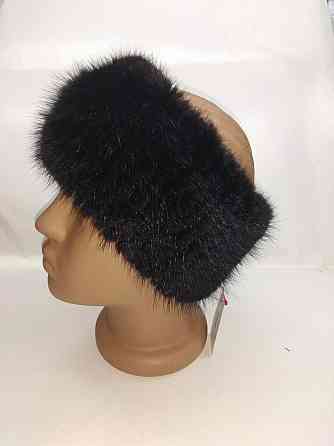 Норковая повязка на голову женская Шоколадный Харьков