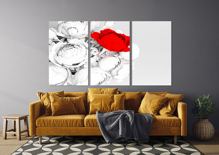 Модульная картина в гостиную / спальню   Червоний піон   ART-301_3A Киев - изображение 3