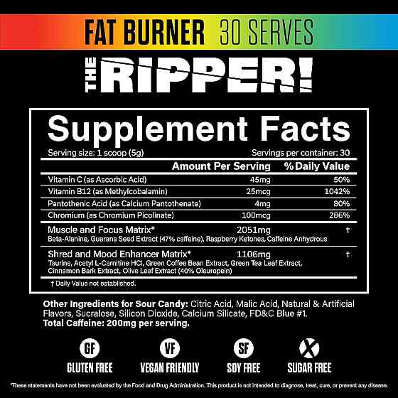 Передтренувальний комплекс Cobra (JNX) The Ripper 150 gram (Sour Candy) Луцьк