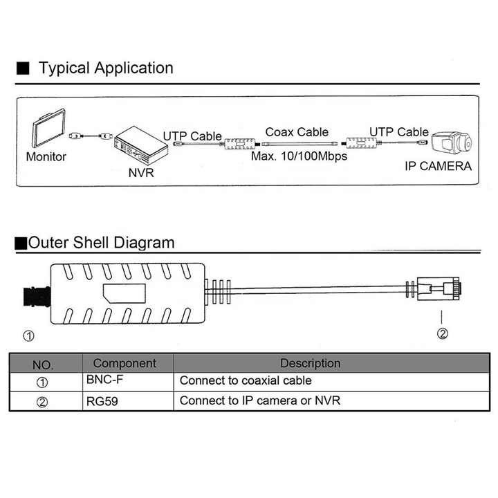 Пасивний мережевий адаптер для коаксиального кабелю Atis PCNA-01 Киев - изображение 2