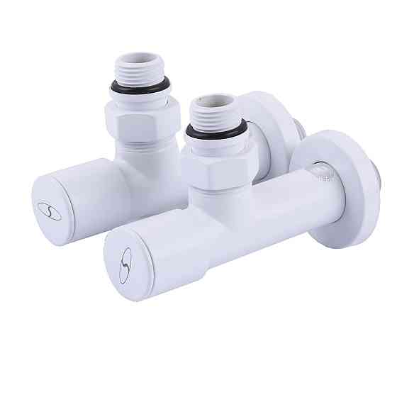 !Набір Кран вентильний кутовий з американкою SOLOMON LUX 1/2″ WHITE 7777 (1уп.) Тернопіль