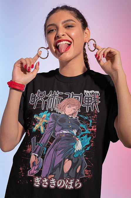 Футболка аниме Магическая битва оверсайз (S/M/L) Черний AnimeJ0240 Днепр - изображение 3