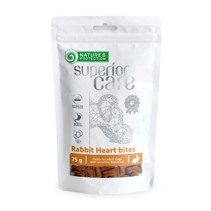 Nature's Protection Superior Care Rabbit Heart Bites Ласощі для собак серце кролика шматочками з куркою, 75 г Київ - фото 1