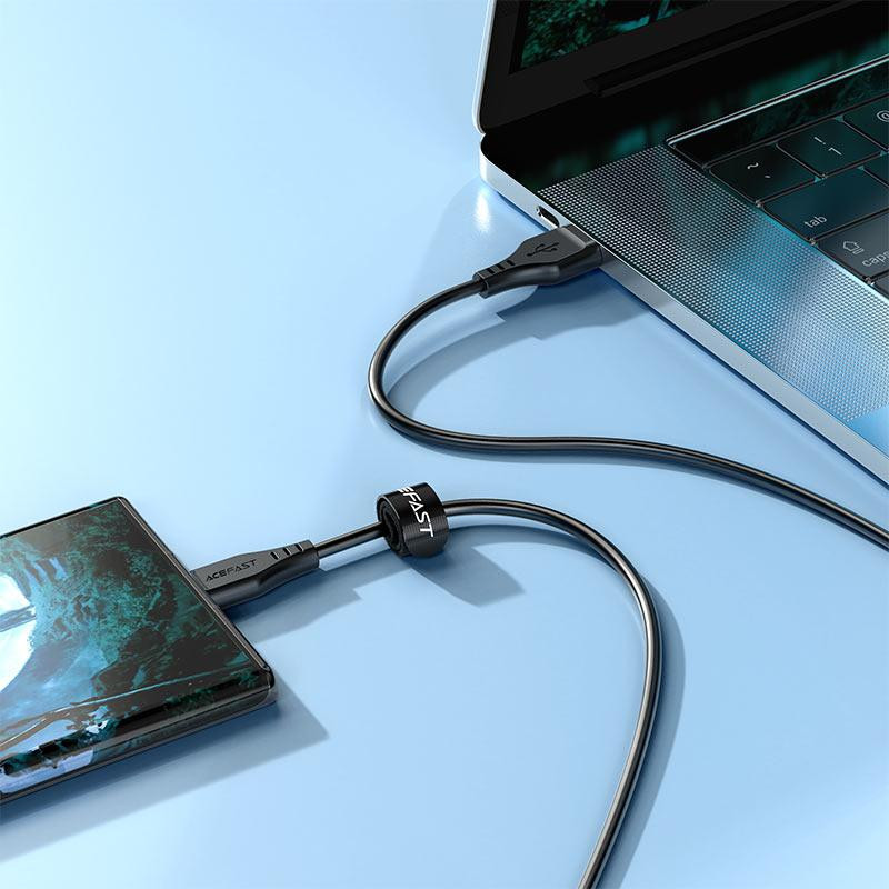 Кабель ACEFAST C3-09 USB - Micro 2,4A, 1.2m, TPE, TPE конектори, колір чорний AFC3-09B Одеса - фото 4