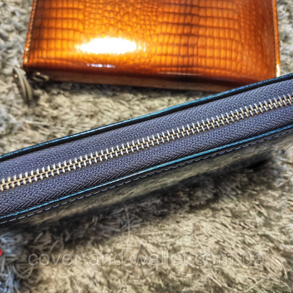 Стильний жіночий гаманець на блискавці синього кольору Kivi Київ - фото 2
