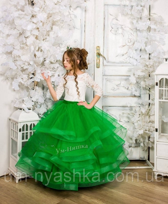 Длинное нарядное пышное платье на 5-6 лет Виктория Кривой Рог - изображение 1