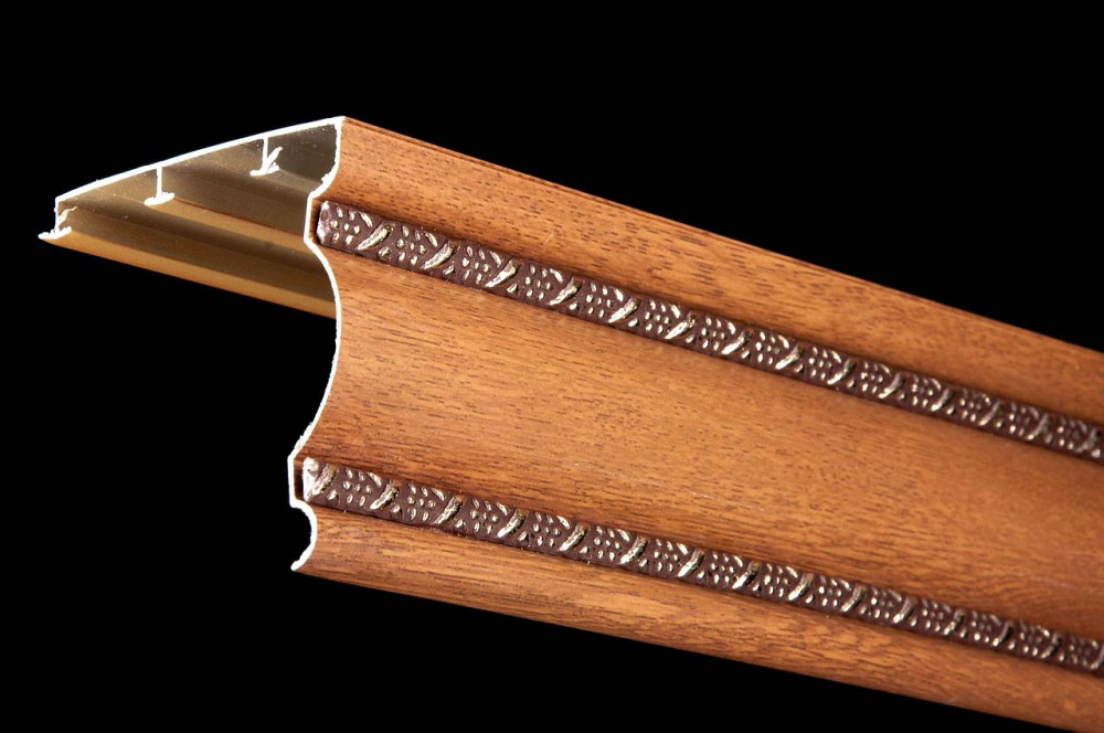 Трехрядный алюминиевый карниз БР-13 Дуб золотой 3.0 Бровары - изображение 1