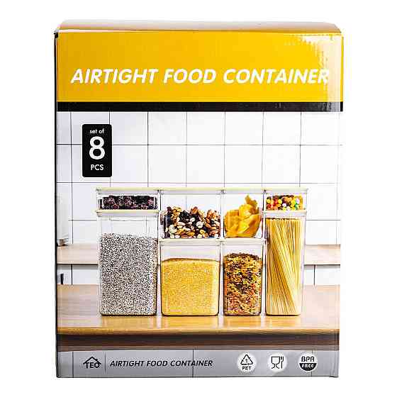 Набір банок для сипучих продуктів з бамбуковими кришками Київ