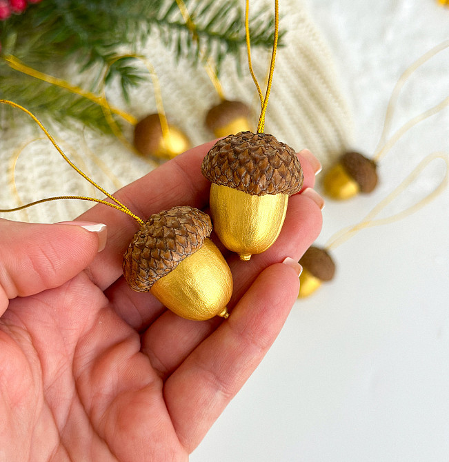 Набір жолудів "Золото" розписаний вручну 10 штук Київ - фото 2