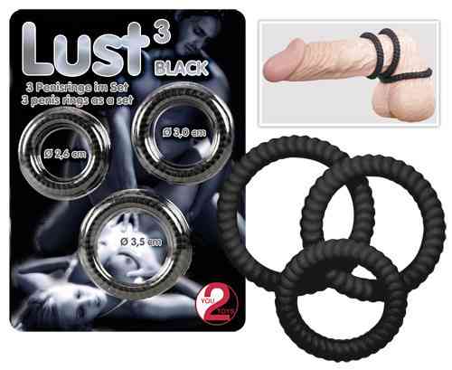 Кольца на пенис Lust (черные) Sex Aura Киев