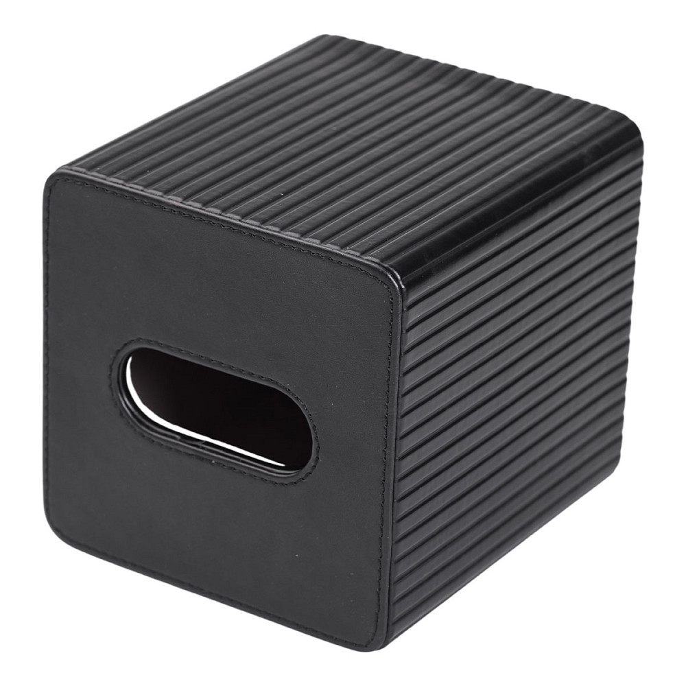 Yiwu Серветниця з екошкіри квадратна 13х13х14.5 см органайзер для серветок на стіл, Чорний HP-3 Коломия - фото 2