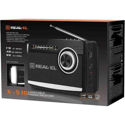 Портативный радиоприемник REAL-EL X-510 Black Винница - изображение 4