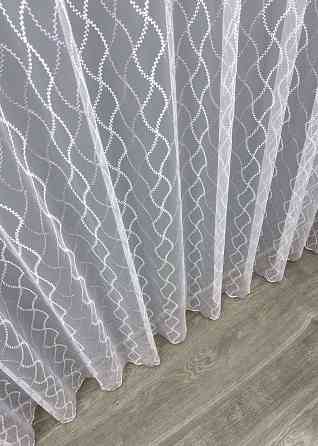 Тюль фатин с вышивкой Цвет белый с сиреневым 1836т Киев