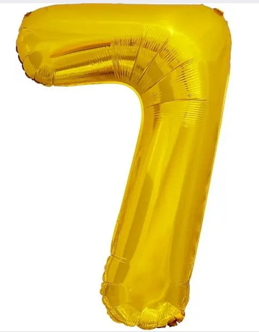 Цифра фольгована 7 золото 80см Киев - изображение 1