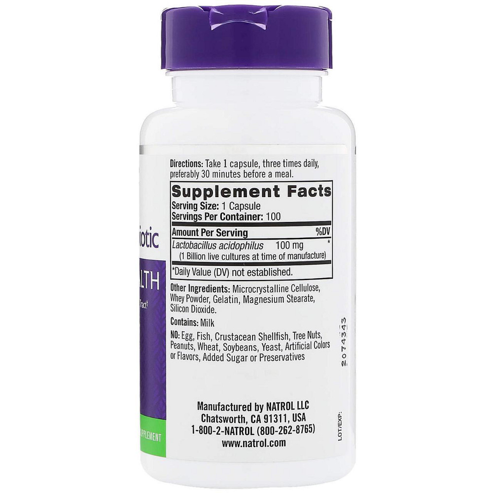 Пробіотик для травлення Natrol  Acidophilus Probiotic 100 капс Київ - фото 2