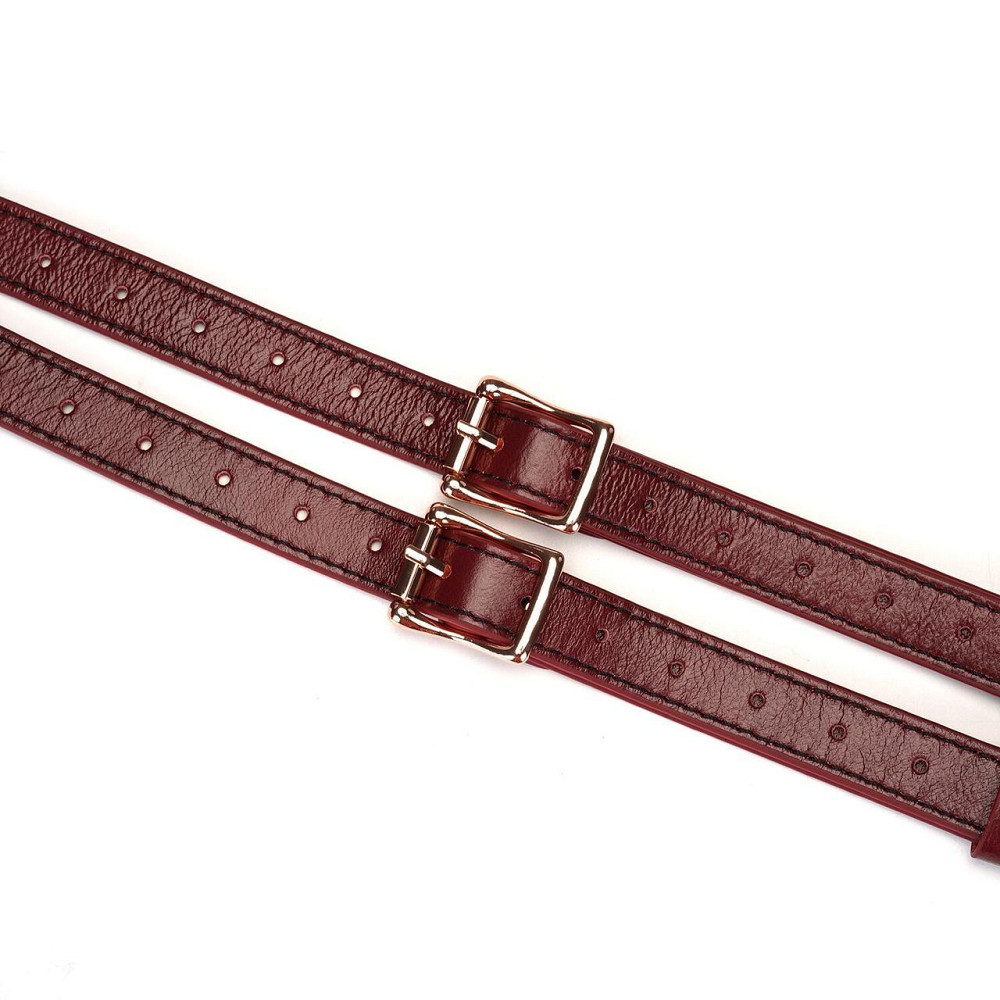 Кожаные трусы для страпона Liebe Seele Wine Red Strap on Harness, универсальный размер Sex Aura Киев - изображение 7