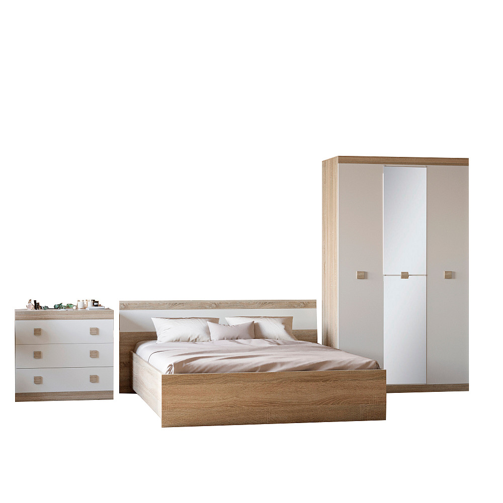Спальня Соната Эверест Комплект 13 (модульная - 3 элемента) дуб сонома + белый (DTM-2618) Днепр - изображение 2
