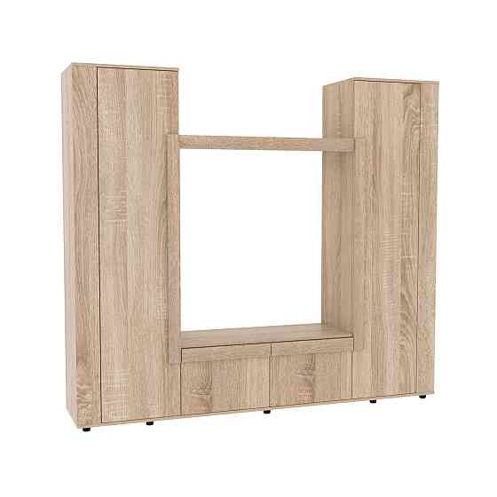 Стенка в гостиную под ТВ Эхо-4, Дуб Сонома, 2160х420х1850 Львов