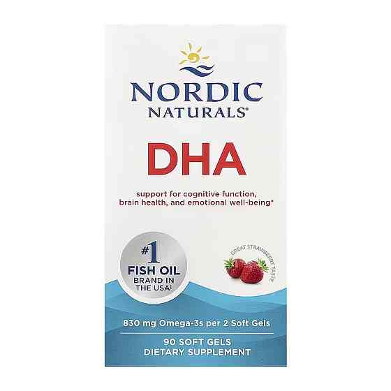 Рыбий жир ДГК Nordic Naturals DHA  90 гел капс клубника Киев