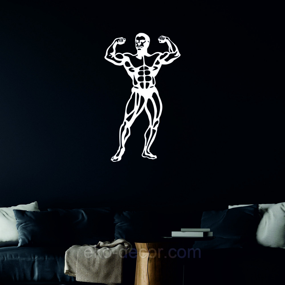 Декоративное настенное Панно «Бодибилдер», Декор на стену 70*41 см, Белый Киев - изображение 5