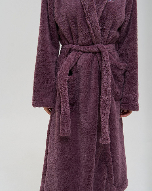 Теплий однотонний жіночий халат Nicoletta Queen — Велюрсофт 94118 S Київ - фото 2