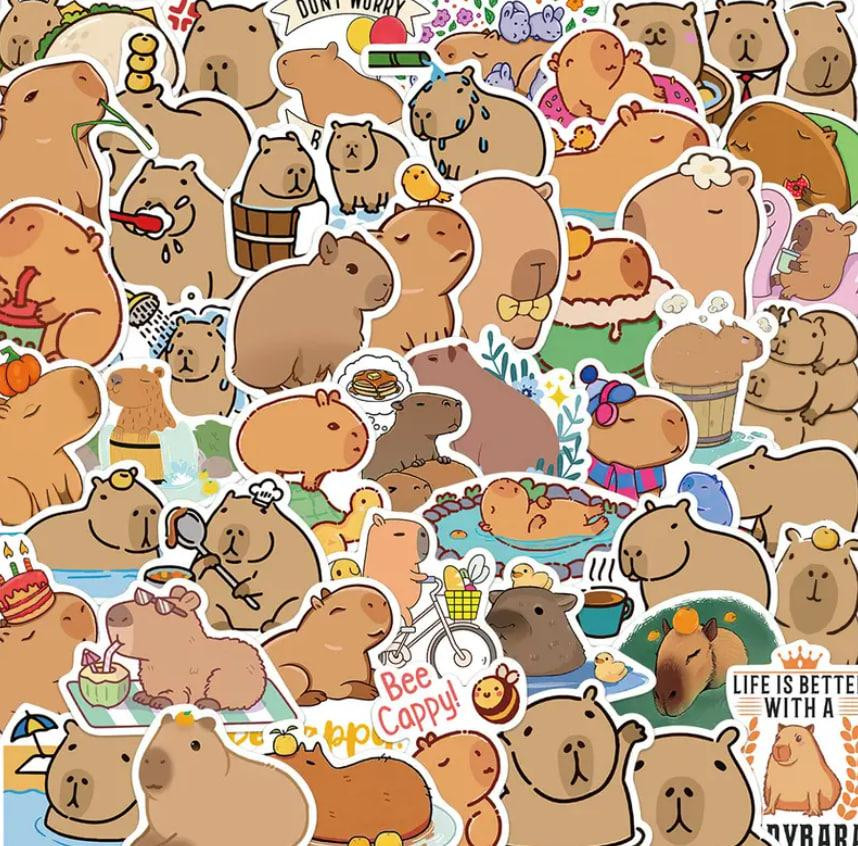 Наліпки з капібарою, наліпки з тваринами, вінілові водонепроникні наліпки для пляшки з водою, комп'ю Київ - фото 2