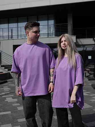 Парні футболки оверсайз(oversize) для чоловіка і дружини, для закоханих пар SANE фуксія Одеса