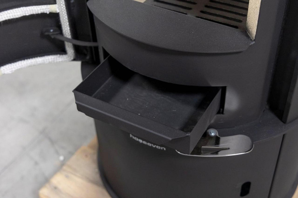 Печь-камин на дровах Hosseven Oscar 9,6 кВт стальная буржуйка с шамотной топкой панорамное стекло верхний дымоход Тернополь - изображение 7