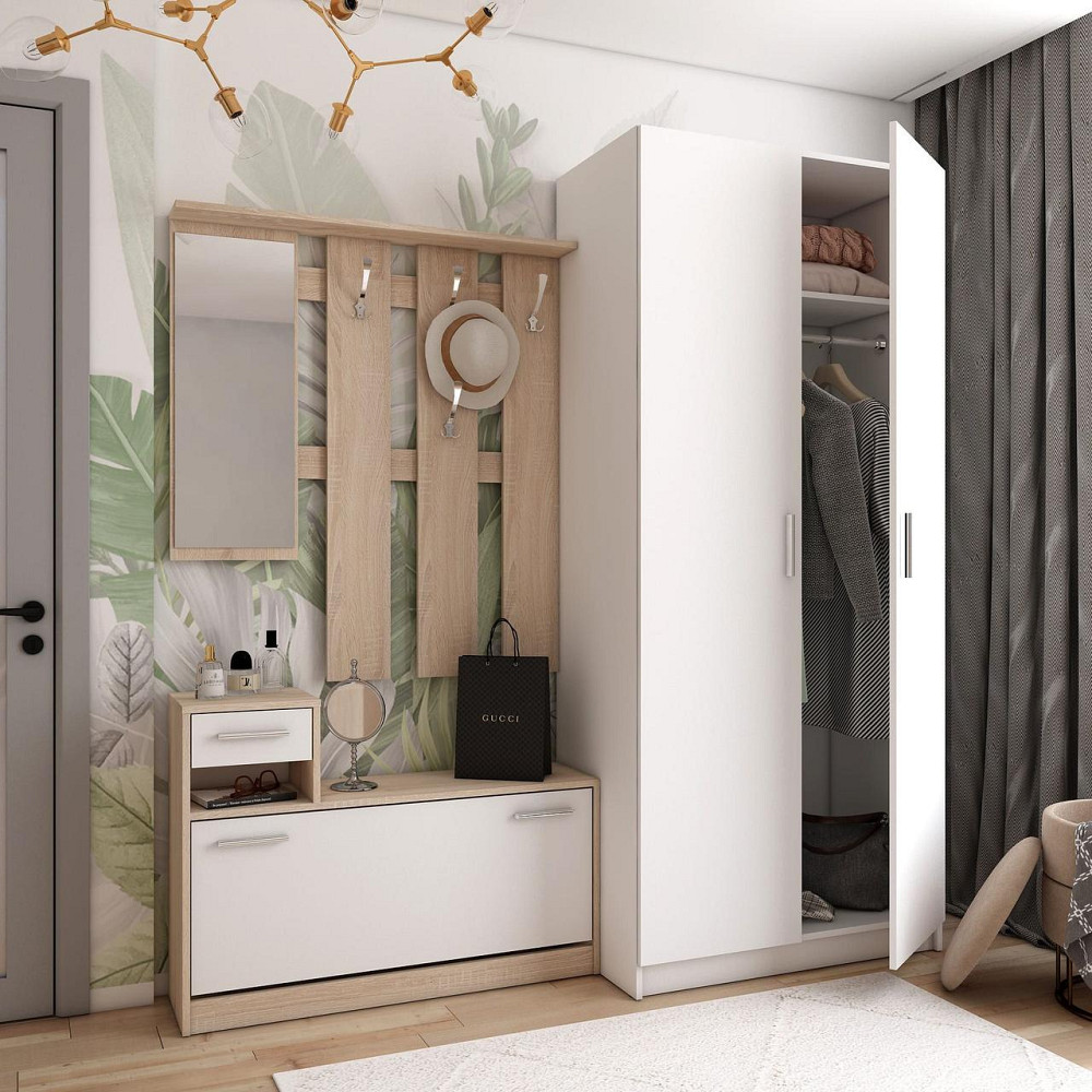 Прихожая Doros Alice и шкаф Promo Белый/Дуб сонома (DRS-011386) Днепр - изображение 2