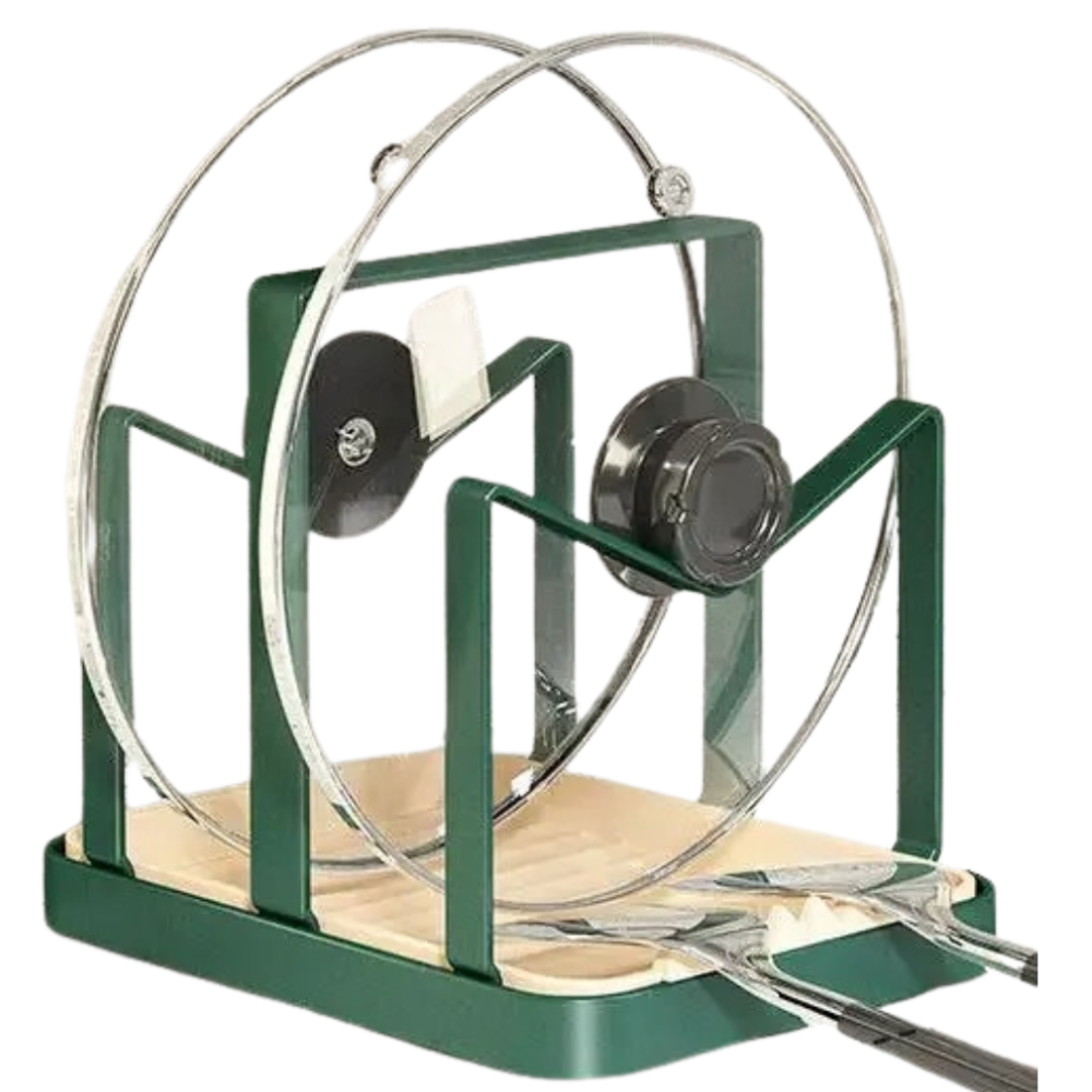 Подставка органайзер для двух крышек из нержавеющей стали, зеленая Каменец-Подольский - изображение 1