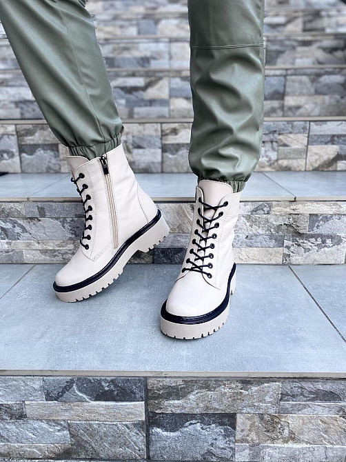 Черевики жіночі M.KRAFT бежеві натуральна шкіра висота 16см підошва 3/5см (A22) (4286) 37р.39р. Коломия - фото 8