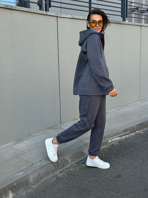 Женский спортивный костюм на флисе Графитовый 42/44 Харьков - изображение 1